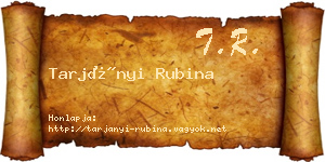 Tarjányi Rubina névjegykártya